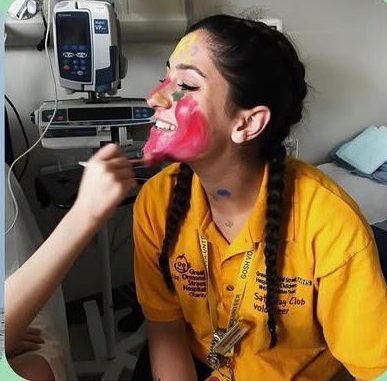 Monique volunteering at Great Ormond Street Hospital